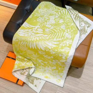 Alternative view of Hermes Flamingo Party Tattoo Double Face Scarf 90 100% H902898S 01