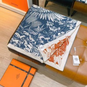 Hermes Flamingo Party Tattoo Double Face Scarf 90 100% H902898S 01 - Image 8