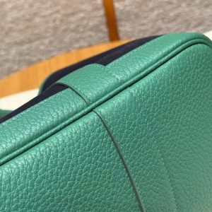 Hermes Garden Party 30 Bag Handmade In Negonda Calfskin Leather And Canvas Silver Hardware 78 Blue Marine U4 Very Vertigo - Image 3