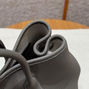 Hermes Garden Party 30 Bag Handmade In Negonda Calfskin Leather Silver Hardware 0L Gris Meyer - Image 14