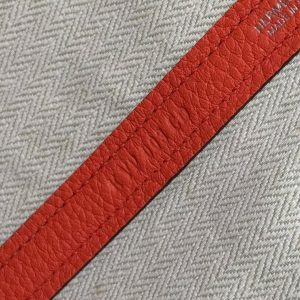 Hermes Garden Party 30 Bag Handmade In Negonda Calfskin Leather Silver Hardware 2R Rouge Pivoine - Image 13