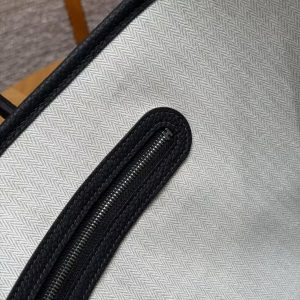 Hermes Garden Party 30 Bag Handmade In Negonda Calfskin Leather Silver Hardware 2z Blue Niut - Image 3