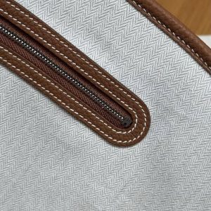 Hermes Garden Party 30 Bag Handmade In Negonda Calfskin Leather Silver Hardware 37 Gold - Image 4