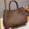 Hermes Garden Party 30 Bag Handmade In Negonda Calfskin Leather Silver Hardware 3G Alezan