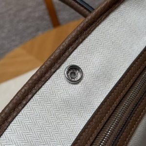 Hermes Garden Party 30 Bag Handmade In Negonda Calfskin Leather Silver Hardware 3G Alezan - Image 14