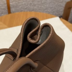 Hermes Garden Party 30 Bag Handmade In Negonda Calfskin Leather Silver Hardware 3G Alezan - Image 8