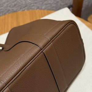 Hermes Garden Party 30 Bag Handmade In Negonda Calfskin Leather Silver Hardware 3G Alezan - Image 7