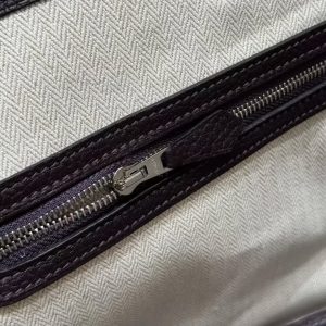 Hermes Garden Party 30 Bag Handmade In Negonda Calfskin Leather Silver Hardware 59 Raisin - Image 7