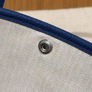 Hermes Garden Party 30 Bag Handmade In Negonda Calfskin Leather Silver Hardware 73 Bluesaphir - Image 10