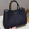 Hermes Garden Party 30 Bag Handmade In Negonda Calfskin Leather Silver Hardware 76 Bleu Indigo