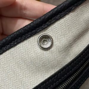 Hermes Garden Party 30 Bag Handmade In Negonda Calfskin Leather Silver Hardware 76 Bleu Indigo - Image 10