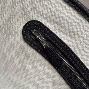 Hermes Garden Party 30 Bag Handmade In Negonda Calfskin Leather Silver Hardware 76 Bleu Indigo - Image 8