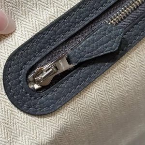 Hermes Garden Party 30 Bag Handmade In Vache Country Calfskin Leather Silver Hardware 85 Ardoise - Image 6