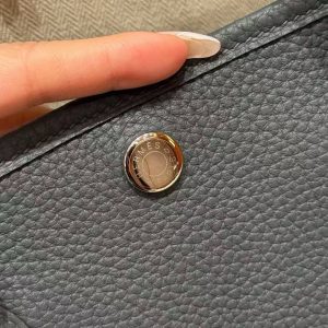 Hermes Garden Party 30 Bag Handmade In Vache Country Calfskin Leather Silver Hardware 85 Ardoise - Image 3