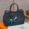 Hermes Garden Party 30 Bag Handmade In Vache Country Calfskin Leather Silver Hardware 85 Ardoise