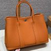 Hermes Garden Party 30 Bag Handmade In Vache Country Calfskin Leather Silver Hardware 93 Orange