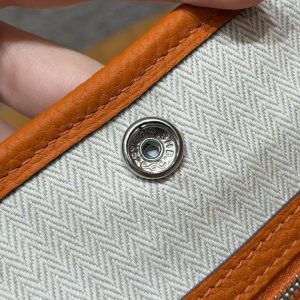 Hermes Garden Party 30 Bag Handmade In Vache Country Calfskin Leather Silver Hardware 93 Orange - Image 10