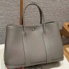 Hermes Garden Party 30 Bag Handmade In Vache Country Calfskin Leather Silver Hardware M8 Girs Asphalted