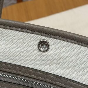 Hermes Garden Party 30 Bag Handmade In Vache Country Calfskin Leather Silver Hardware M8 Girs Asphalted - Image 11