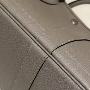 Hermes Garden Party 30 Bag Handmade In Vache Country Calfskin Leather Silver Hardware M8 Girs Asphalted - Image 6
