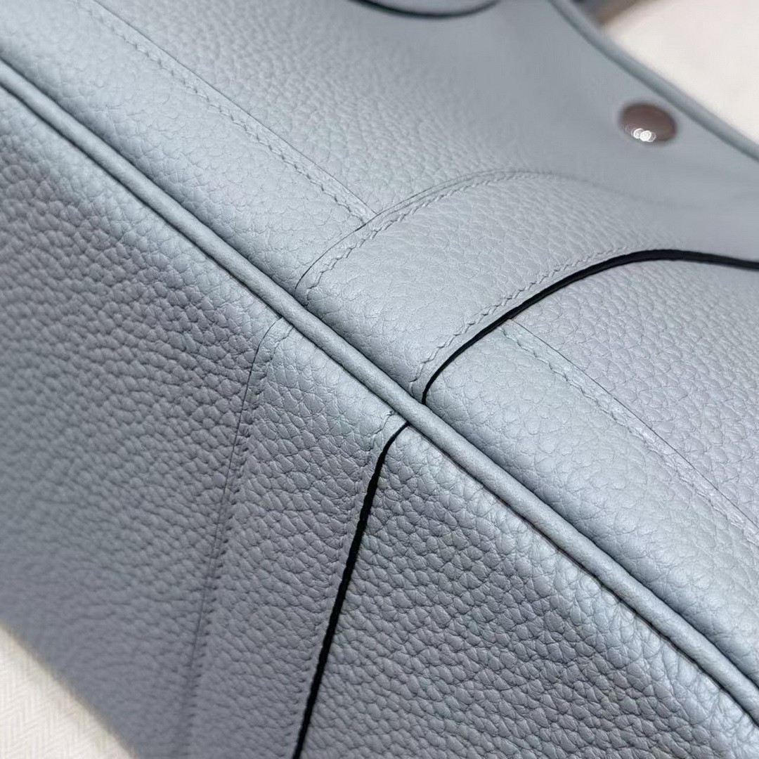 Hermes Garden Party 30 Bag Handmade In Negonda Calfskin Leather Silver Hardware P0 Girs Pantin - Image 13