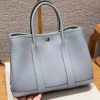 Hermes Garden Party 30 Bag Handmade In Negonda Calfskin Leather Silver Hardware P0 Girs Pantin