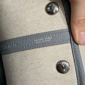 Hermes Garden Party 30 Bag Handmade In Negonda Calfskin Leather Silver Hardware P0 Girs Pantin - Image 4