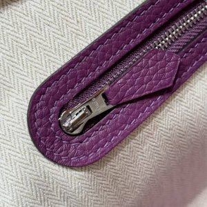Hermes Garden Party 30 Bag Handmade In Vache Country Calfskin Leather Silver Hardware P9 Anemone - Image 13