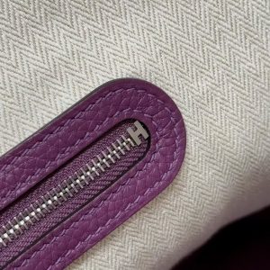 Hermes Garden Party 30 Bag Handmade In Vache Country Calfskin Leather Silver Hardware P9 Anemone - Image 12