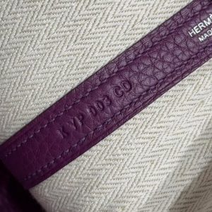 Hermes Garden Party 30 Bag Handmade In Vache Country Calfskin Leather Silver Hardware P9 Anemone - Image 8