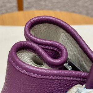 Hermes Garden Party 30 Bag Handmade In Vache Country Calfskin Leather Silver Hardware P9 Anemone - Image 6