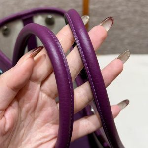 Hermes Garden Party 30 Bag Handmade In Vache Country Calfskin Leather Silver Hardware P9 Anemone - Image 4