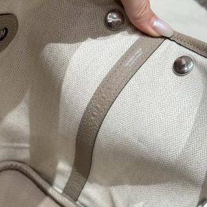 Hermes Garden Party 30 Bag Handmade In Vache Country Calfskin Leather Silver Hardware S2 Trench - Image 13