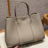 Hermes Garden Party 30 Bag Handmade In Negonda Calfskin Leather Silver Hardware ck81 Gris Tourtelle