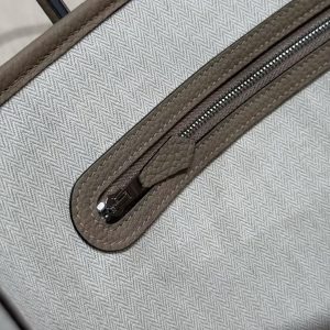 Hermes Garden Party 30 Bag Handmade In Negonda Calfskin Leather Silver Hardware ck81 Gris Tourtelle - Image 14