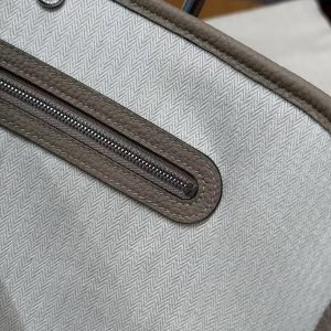 Hermes Garden Party 30 Bag Handmade In Negonda Calfskin Leather Silver Hardware ck81 Gris Tourtelle - Image 6