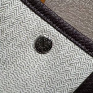 Hermes Garden Party 36 Bag Handmade In Vache Country Calfskin Leather Silver Hardware 0G Rouge Sellier - Image 5