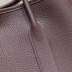 Hermes Garden Party 36 Bag Handmade In Vache Country Calfskin Leather Silver Hardware 0G Rouge Sellier - Image 4