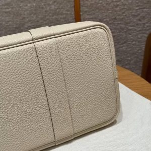 Hermes Garden Party 36 Bag Handmade In Vache Country Calfskin Leather Silver Hardware 10 Craie - Image 2
