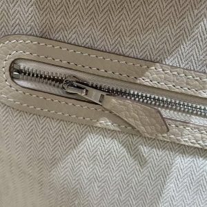 Hermes Garden Party 36 Bag Handmade In Vache Country Calfskin Leather Silver Hardware 10 Craie - Image 13