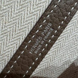 Hermes Garden Party 36 Bag Handmade In Vache Country Calfskin Leather Silver Hardware 18 Etoupe - Image 9