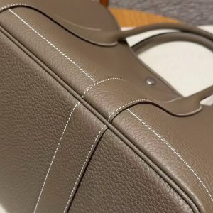 Hermes Garden Party 36 Bag Handmade In Vache Country Calfskin Leather Silver Hardware 18 Etoupe - Image 5