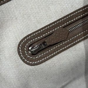 Hermes Garden Party 36 Bag Handmade In Vache Country Calfskin Leather Silver Hardware 18 Etoupe - Image 3