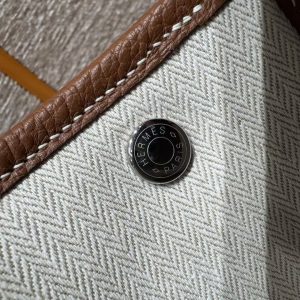 Hermes Garden Party 36 Bag Handmade In Vache Country Calfskin Leather Silver Hardware 37 Gold - Image 13
