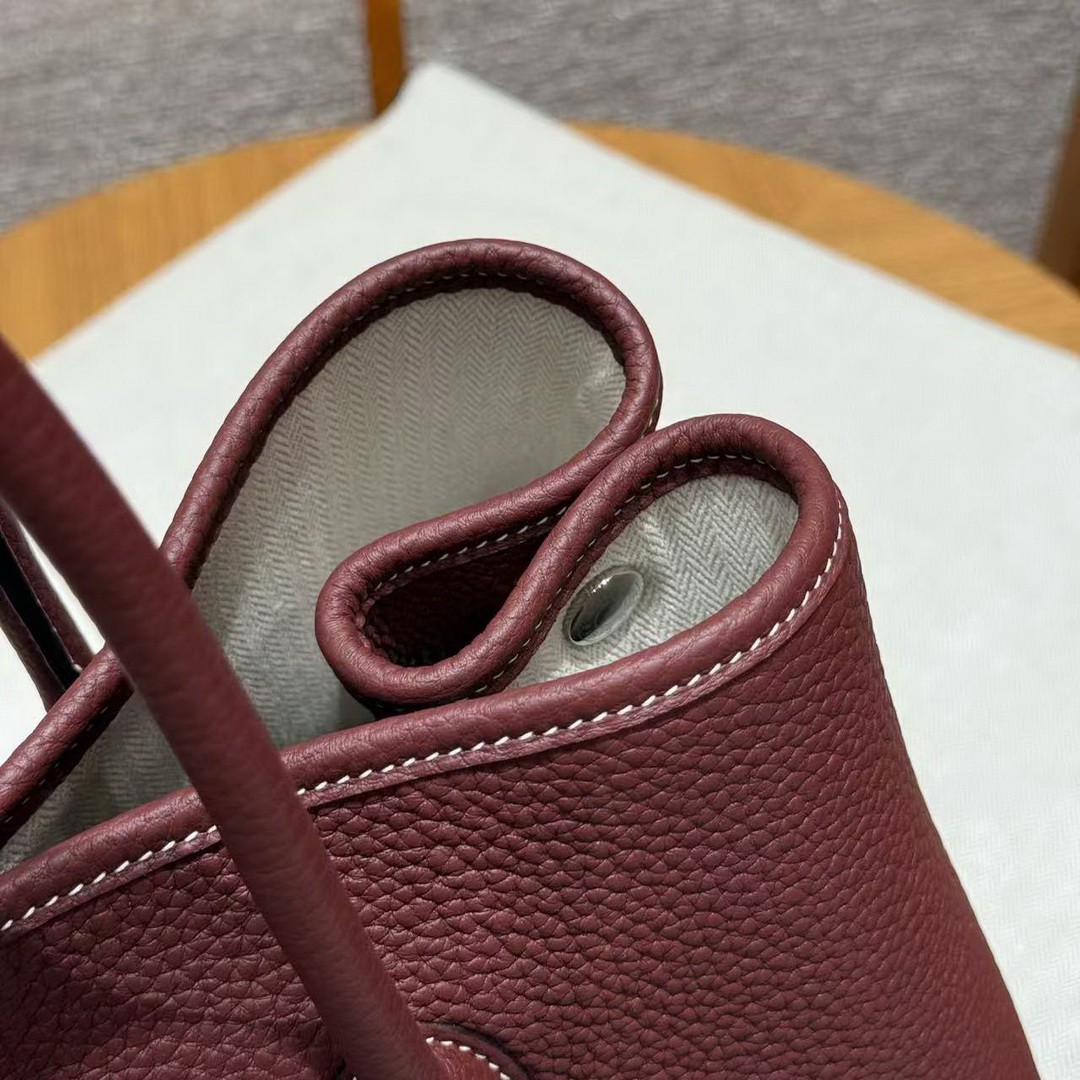 Hermes Garden Party 36 Bag Handmade In Vache Country Calfskin Leather Silver Hardware 55 Rouge H - Image 6