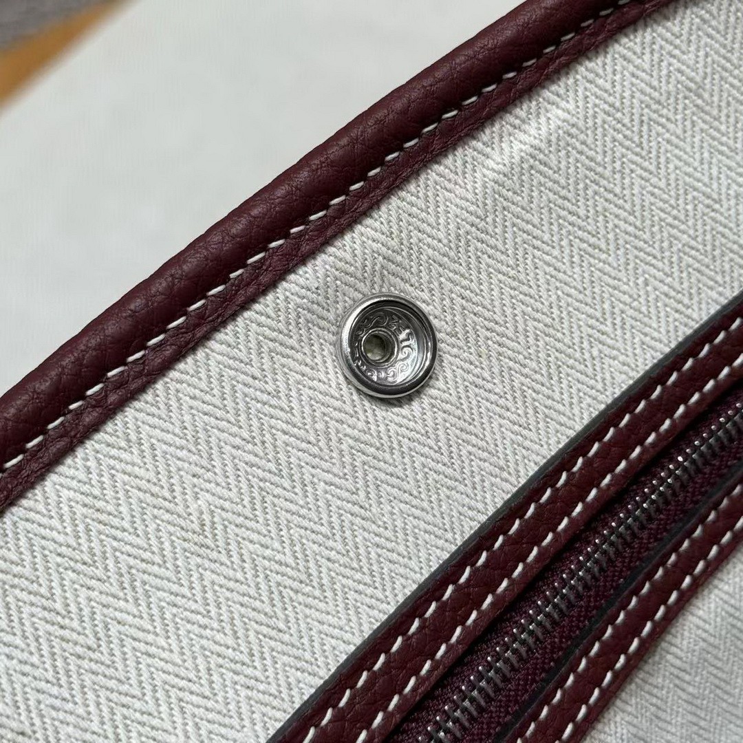 Hermes Garden Party 36 Bag Handmade In Vache Country Calfskin Leather Silver Hardware 55 Rouge H - Image 4