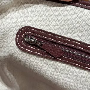 Hermes Garden Party 36 Bag Handmade In Vache Country Calfskin Leather Silver Hardware 55 Rouge H - Image 3