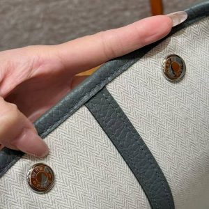 Hermes Garden Party 36 Bag Handmade In Vache Country Calfskin Leather Silver Hardware 63 Vert Amanda - Image 5