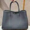 Hermes Garden Party 36 Bag Handmade In Negonda Calfskin Leather Silver Hardware 85 Ardoise