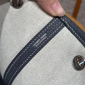 Hermes Garden Party 36 Bag Handmade In Negonda Calfskin Leather Silver Hardware 85 Ardoise - Image 13